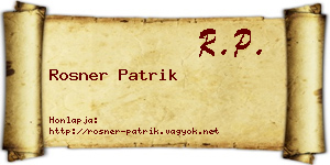 Rosner Patrik névjegykártya